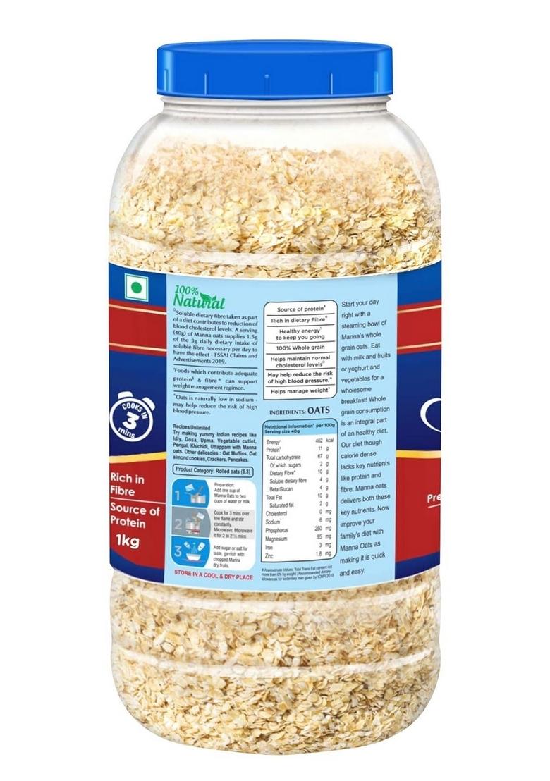 Manna Instant Oats 1Kg Jar