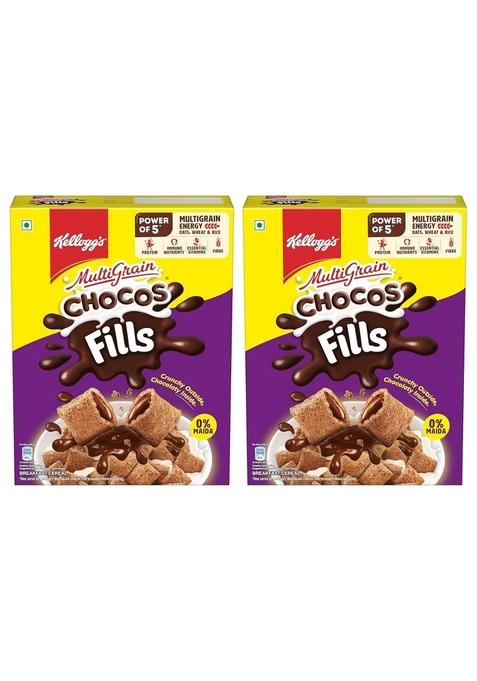 Kellogg'S Chocos Fills 250G | Double Chocolaty, Anytime Snack | 3 Grains: Oats, Wheat & Rice, Protein Rich, 0% Maida (Pack Of 2)