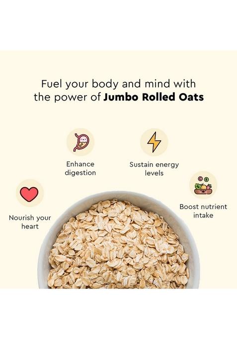 Nourish You Rolled Oats 500G – 100% Wholegrain Oatmeal | High Fiber & Protein-Rich Breakfast Cereal | Diet Food For Weight Management | Gluten-Free | No Added Sugar