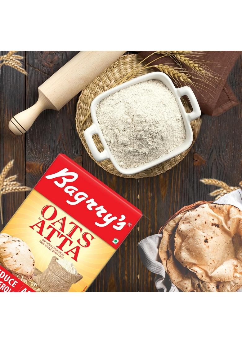 Bagrry'S Oats Atta 500Gm Box | High In Protein & Fibre | Helps Manage Weight & Reduce Cholesterol | Non Gmo | Healthy Oats Atta |100% Whole Grain Oats Atta