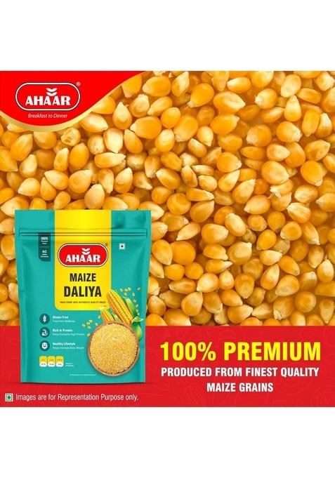 Ahaar Maize Daliya 500 Gram | Makki Dalia | Corn Grit | Polenta Corn Porridge | 100% Gluten Free