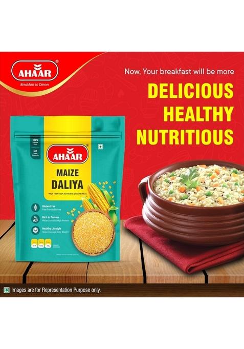 Ahaar Maize Daliya 500 Gram | Makki Dalia | Corn Grit | Polenta Corn Porridge | 100% Gluten Free