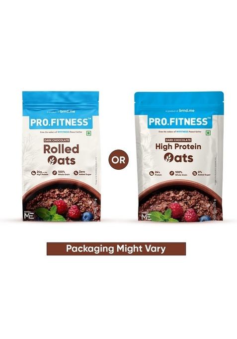 Pro.Fitness High Protein Oats Dark Chocolate 375G | 24G Protein & 10G Fibre | Rolled Oats With Jaggery | Breakfast Cereal | No Refined Sugar | From The Makers Of Myfitness Peanut Butter