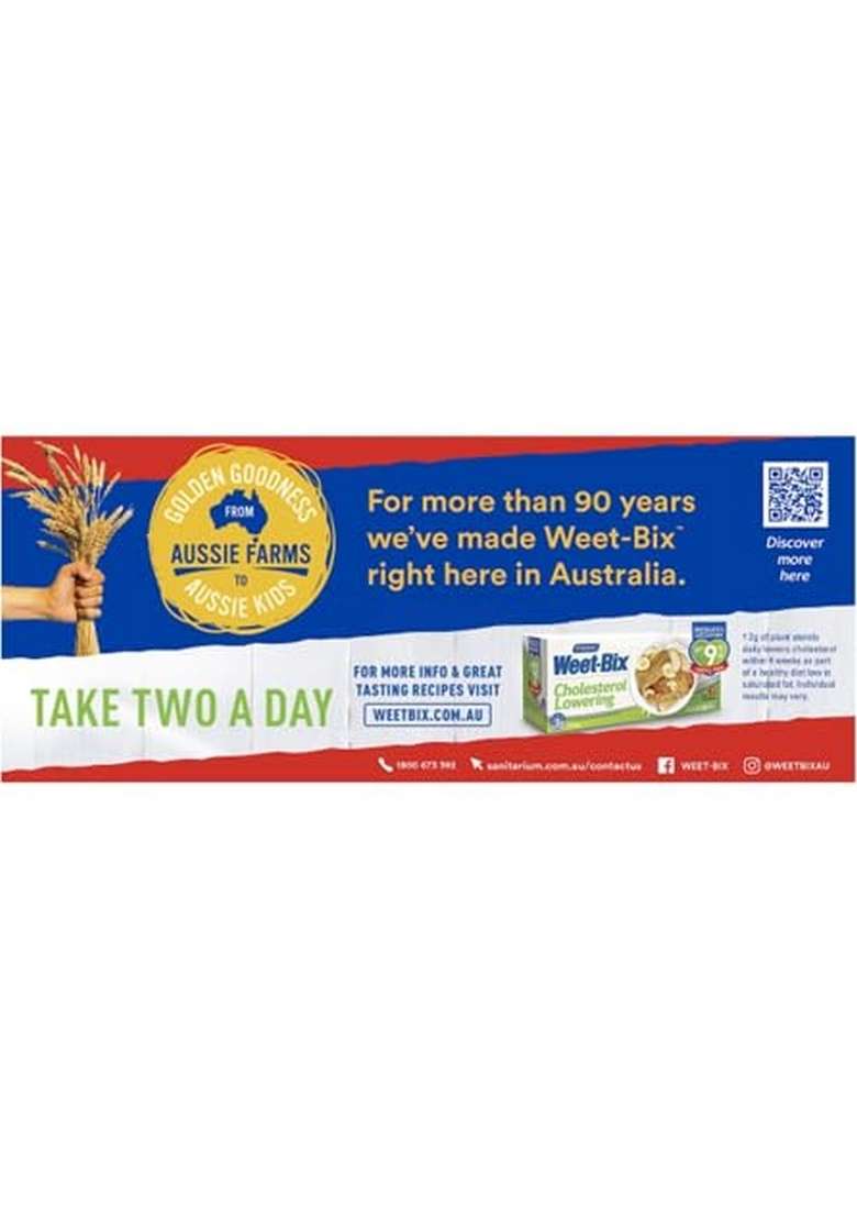 Weet-Bix Breakfast Cereal, 375G, 97% Wholegrain, Low Sugar, High Fibre, Australian Made - Indya