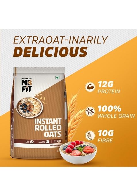 Muscleblaze Fit Instant Oats (Unflavoured, 1Kg) | 12G Protein | 100% Rolled Oats, Breakfast Cereals For Weight Management
