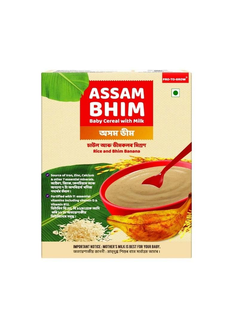 Pro To Grow Assam Bhim Baby Cereal 300G | Enriched With Bhim Banana, Rice & Milk With No Added Artificial Additives | Packed With 12 Essential Vitamins | Ideal For 6+ Months Baby