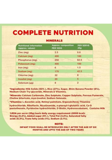 Pro To Grow Assam Bhim Baby Cereal 300G | Enriched With Bhim Banana, Rice & Milk With No Added Artificial Additives | Packed With 12 Essential Vitamins | Ideal For 6+ Months Baby