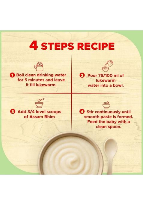 Pro To Grow Assam Bhim Baby Cereal 300G | Enriched With Bhim Banana, Rice & Milk With No Added Artificial Additives | Packed With 12 Essential Vitamins | Ideal For 6+ Months Baby