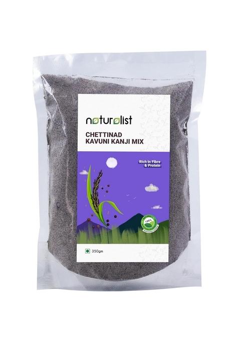 Naturalist 350 Gm Chettinad Kavuni Kanji Mix | Black Rice Porridge Mix | 100% Natural | Chemical Free | Fibre And Protein Rich Healthy Meal - 350 Grams