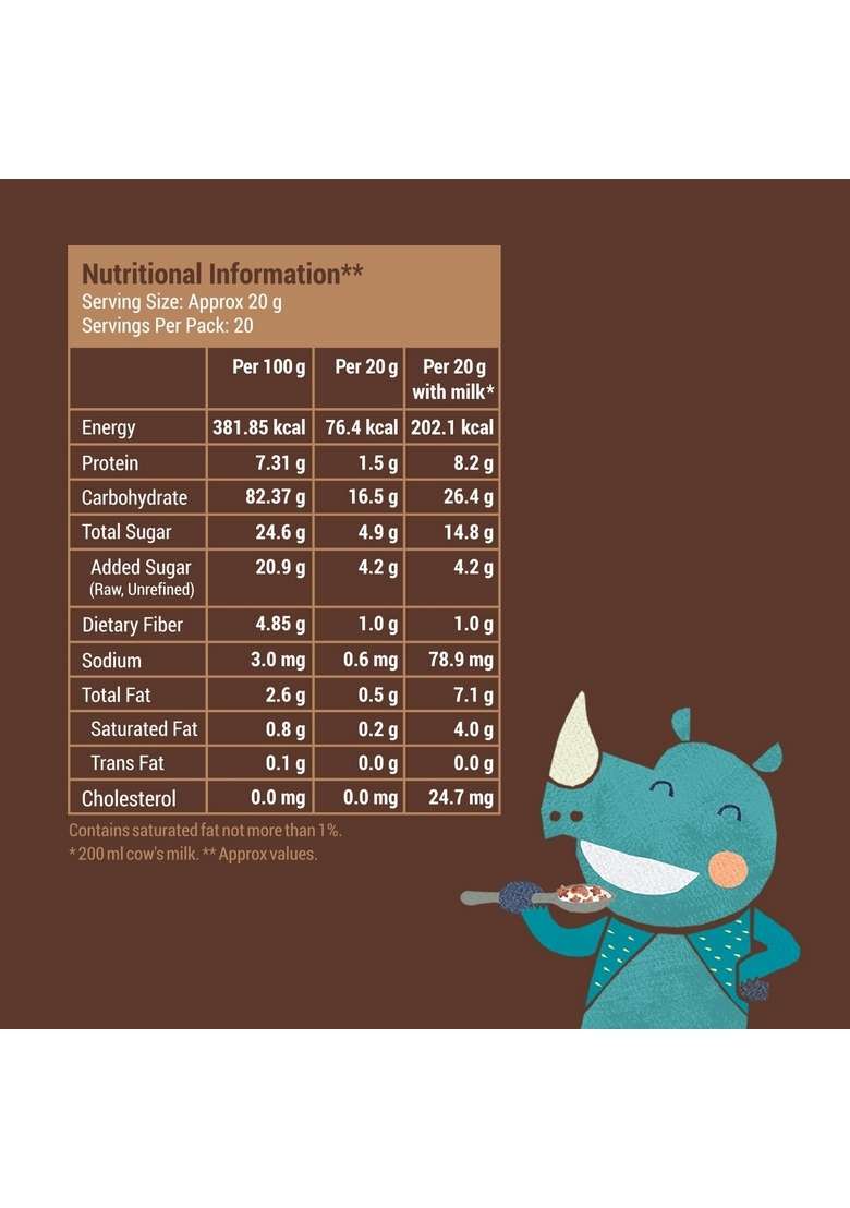 Slurrp Farm Choco Crunch Chocolate Cereal | No Maida, No Refined Sugar, No Added Colour | Ragi Stars And Moons | Healthy Breakfast For Kids | 400 G - Indya