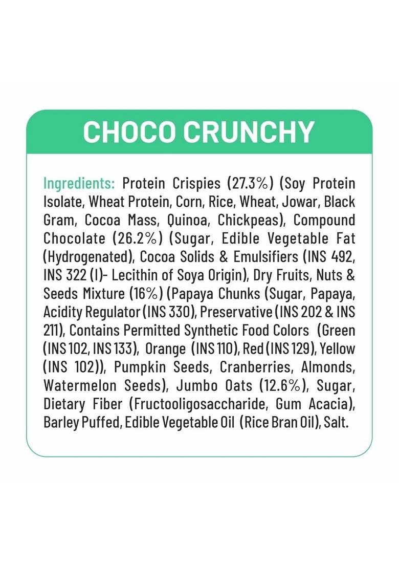 Ritebite Max Protein Granola Choco Crunchy 500G | 7 Grains| 10G Protein| 5G Fiber| Natural Ingredients| Breakfast Granola| Simply Delicious| Vegan
