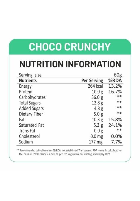 Ritebite Max Protein Granola Choco Crunchy 500G | 7 Grains| 10G Protein| 5G Fiber| Natural Ingredients| Breakfast Granola| Simply Delicious| Vegan