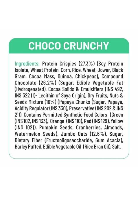 Ritebite Max Protein Granola Choco Crunchy 500G | 7 Grains| 10G Protein| 5G Fiber| Natural Ingredients| Breakfast Granola| Simply Delicious| Vegan