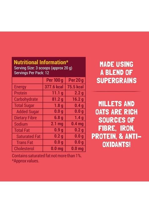 Slurrp Farm Porridge, Millet And Oats Powder | Instant Healthy Wholesome Food, No Added Sugar No Salt, 250 G