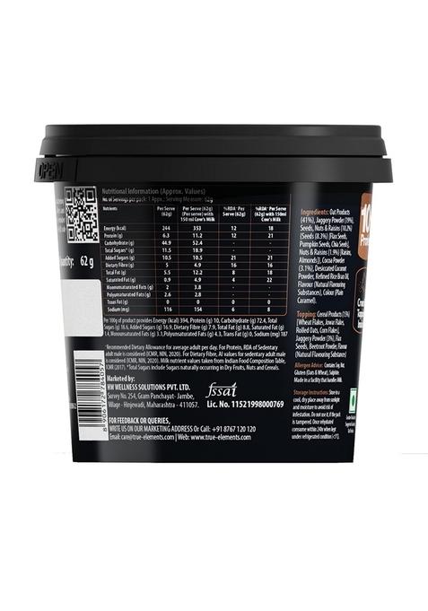 True Elements Overnight Oats Choco Bae | Ready-To-Eat Breakfast | High Protein, Fibre & Chocolate Flavour | Healthy Instant Oats Snack