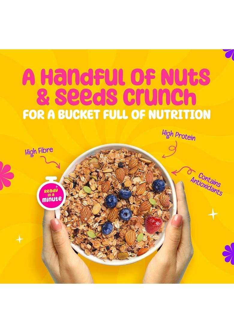 Yogabar Wholegrain Breakfast Muesli Fruits, Nuts + Seeds, 700 G (Super Saver Pack)