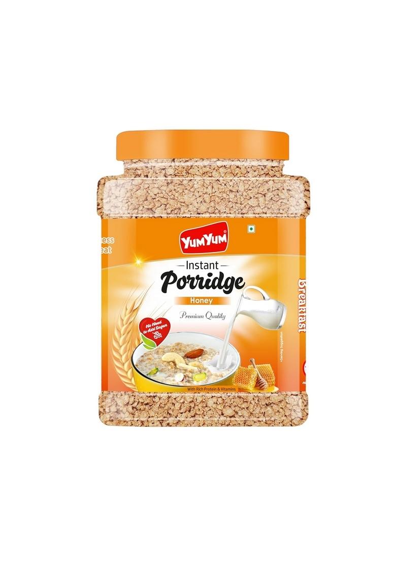 Yum Yum High Fiber Instant Roasted Porridge Honey Flavor With Proteins & Vitamins – 750Gm (Pack Of 1 Jar) Nutritious Breakfast Cereals, (Daliya/Dalia)