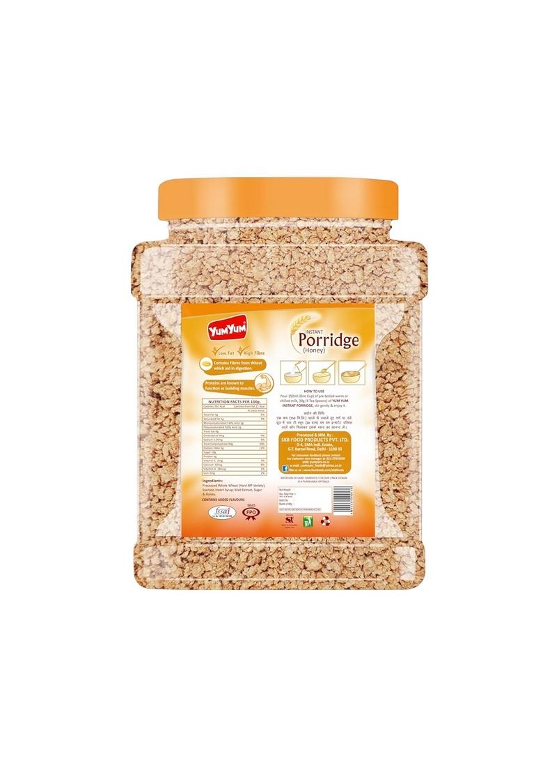 Yum Yum High Fiber Instant Roasted Porridge Honey Flavor With Proteins & Vitamins – 750Gm (Pack Of 1 Jar) Nutritious Breakfast Cereals, (Daliya/Dalia)