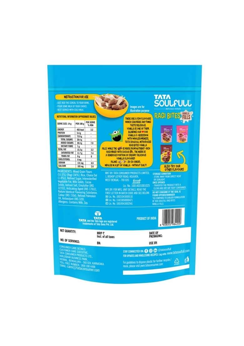 Tata Soulfull Ragi Bites Vanilla Fills, 250G - Indya