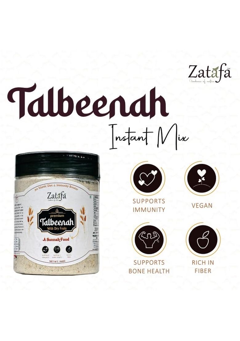 Zatafa Talbina With Dry Fruits | Healthy Breakfast Cereal | Barley Dry Fruits Mix | Talbina/Talbeena Sunnah Food | Nutrient-Rich, Natural & Delicious Breakfast Option