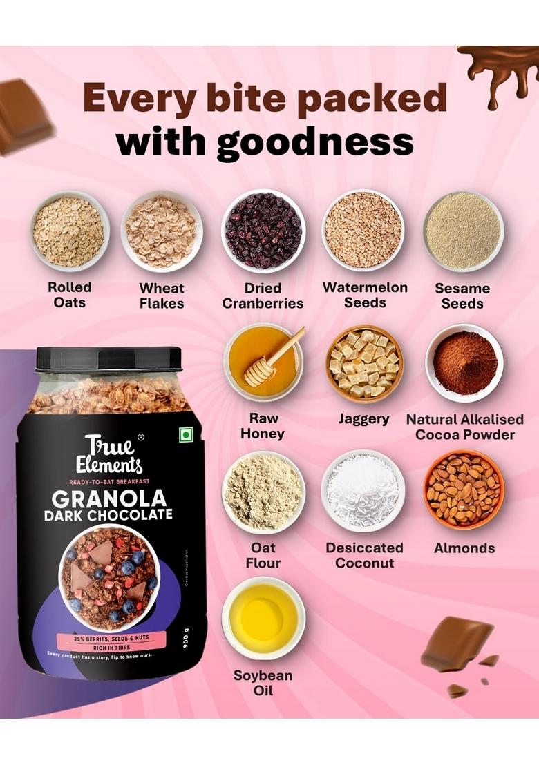 True Elements Crunchy Granola Dark Chocolate 900G
