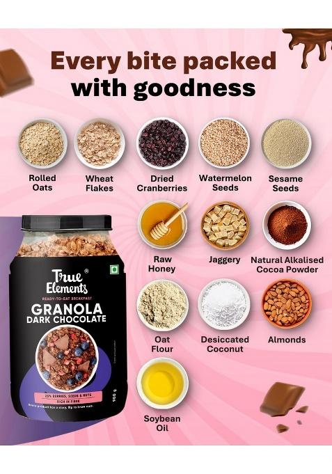 True Elements Crunchy Granola Dark Chocolate 900G