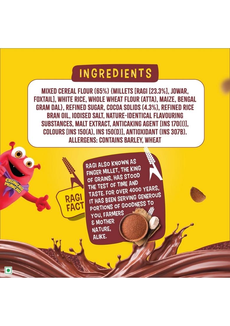 Tata Soulfull Ragi Bites No Maida Choco, Yummy Chocolatey, 375G, Delicious Millets, 7 Grains, High In Protein, Rich In Calcium, Breakfast Cereals