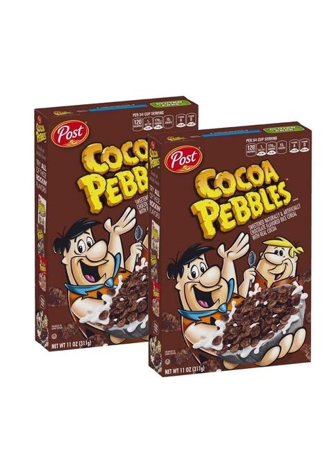 Cocoa Pebbles Chocolate Flavoured Rice Cereal With Real Cocoa- 2 Pack, 2 X 311 G