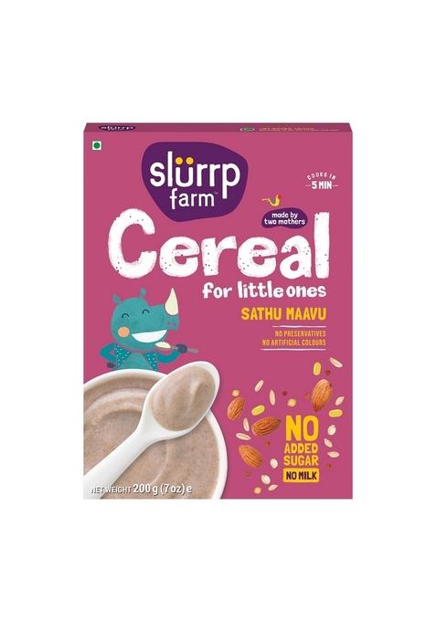 Slurrp Farm Sathu Maavu | 100% Natural Multigrain Health Mix With The Goodness Of Ragi, Dals & Almonds | No Salt, No Added Sugar, No Milk | 200G