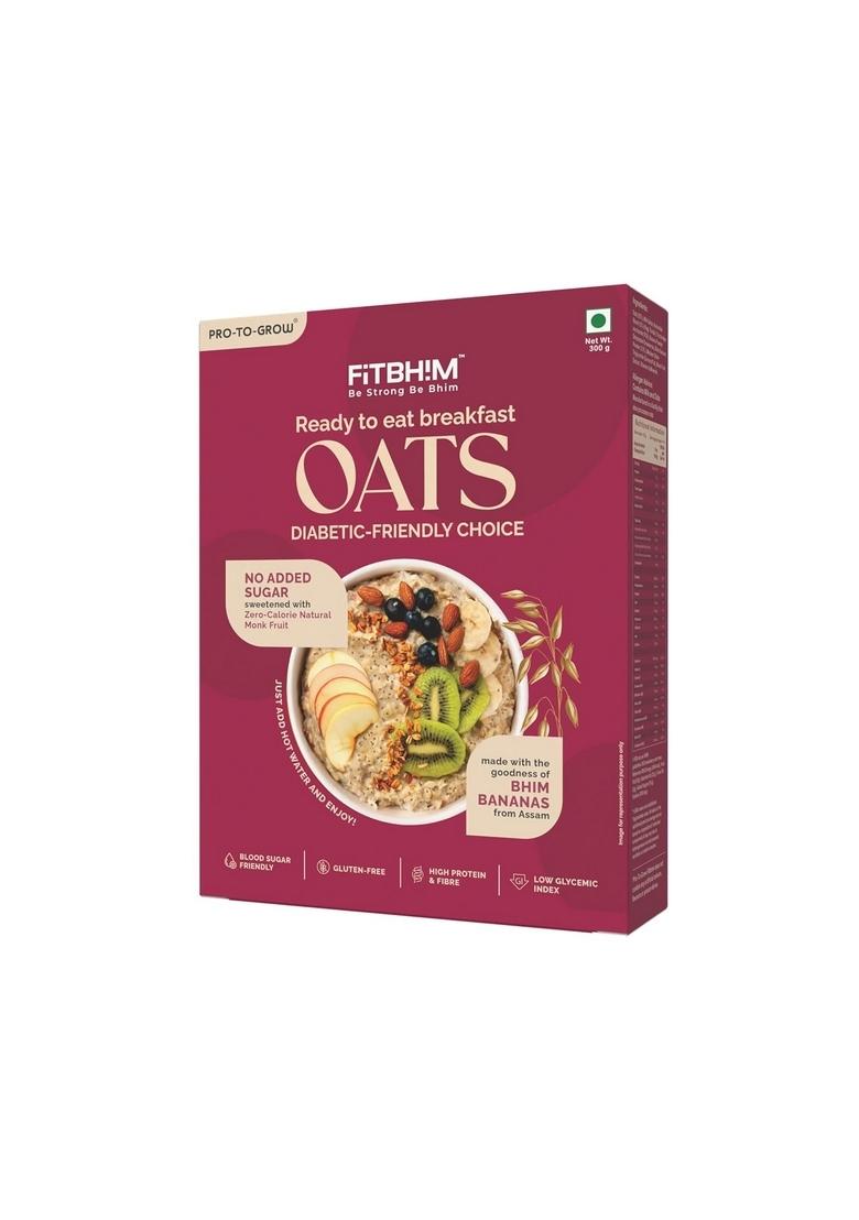 Pro To Grow Fitbhim Diabetic Friendly Oats For Adults 300G | Enriched With Bhim Bananas, Millets & Monk Fruit | Zero Added Sugar, High Fibre, Low Gi & Gluten-Free