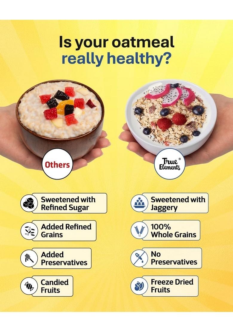 True Elements Whole Oatmeal 1Kg