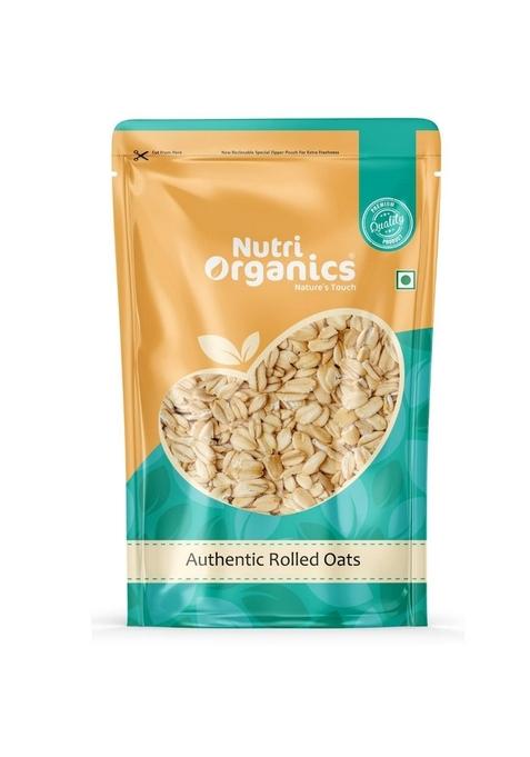 Nutriorganics Rolled Oats 1 Kg - Diet Food | 100% Wholegrain Jumbo Oats | Oats For Weight Management | High Fibre Breakfast | Rich In Protein