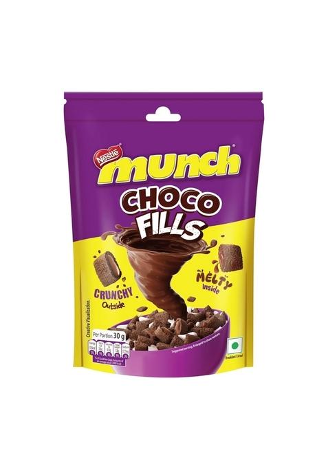 Nestlé Munch Choco Fills, Breakfast Cereal, Double The Fun, Crunchy & Chocolatey, 100 G