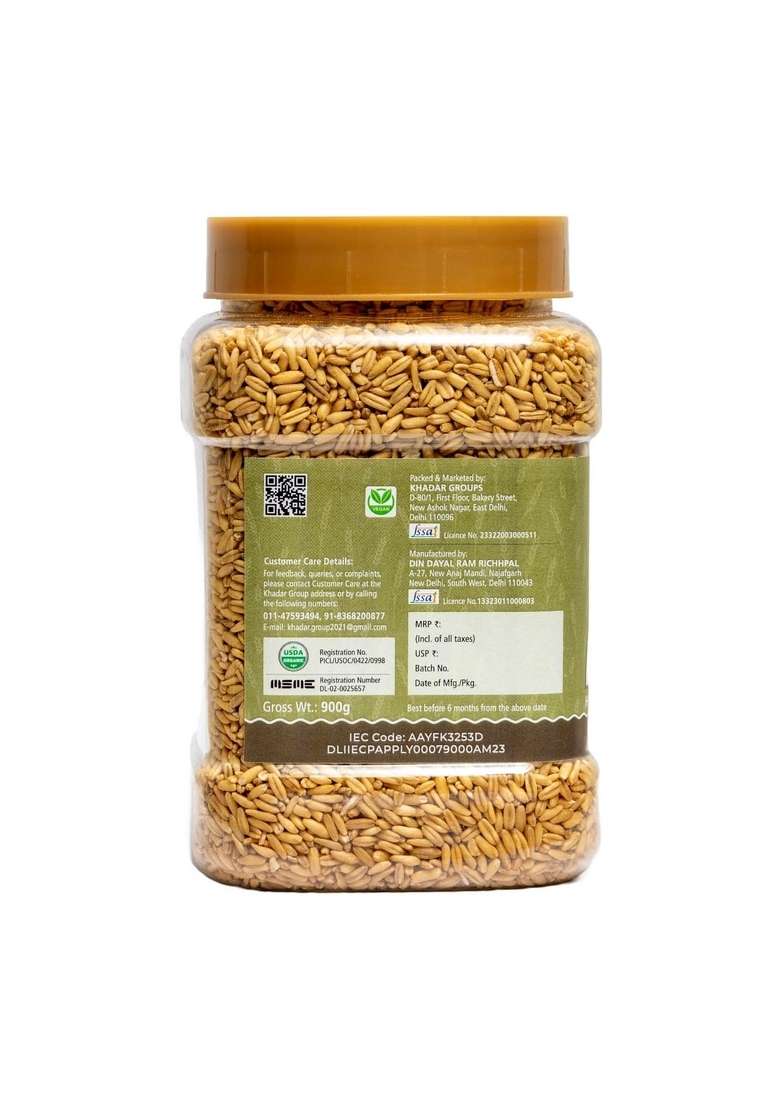 Siridhanyalu Natural Oat Groats | High-Fiber Whole Grain | Gluten-Free, No Preservatives, Vegan Superfood | Nutrient-Rich & Healthy Choice For Breakfast, Cooking & Baking | 900G Pack - Indya