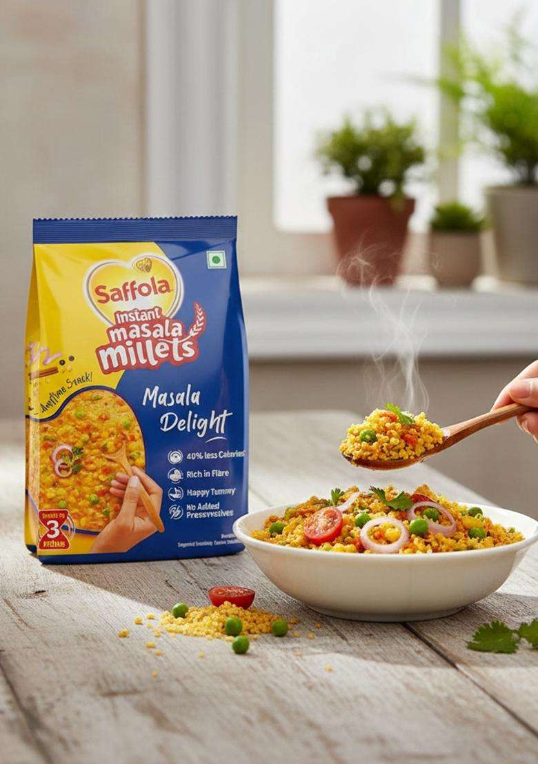 Saffola Masala Millets Masala Delight | Lower In Calories, Rich In Fibre | Yummy Millets For Happy Tummy, 225G - Indya
