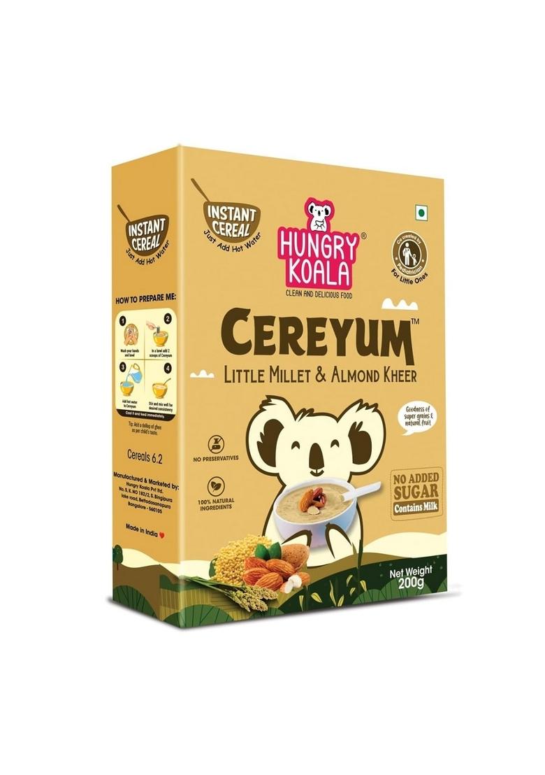 Hungry Koala Little Millet & Almond Kheer, Instant Cereal With Sprouted Millet, Dates, Travel Friendly