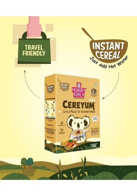 Hungry Koala Little Millet & Almond Kheer, Instant Cereal With Sprouted Millet, Dates, Travel Friendly