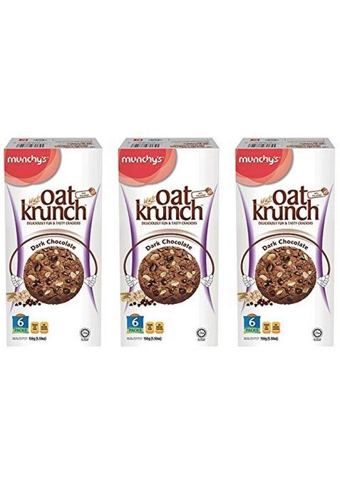 Munchy'S Oat Krunch Dark Chocolate 156G (3 Pieces) New Pack