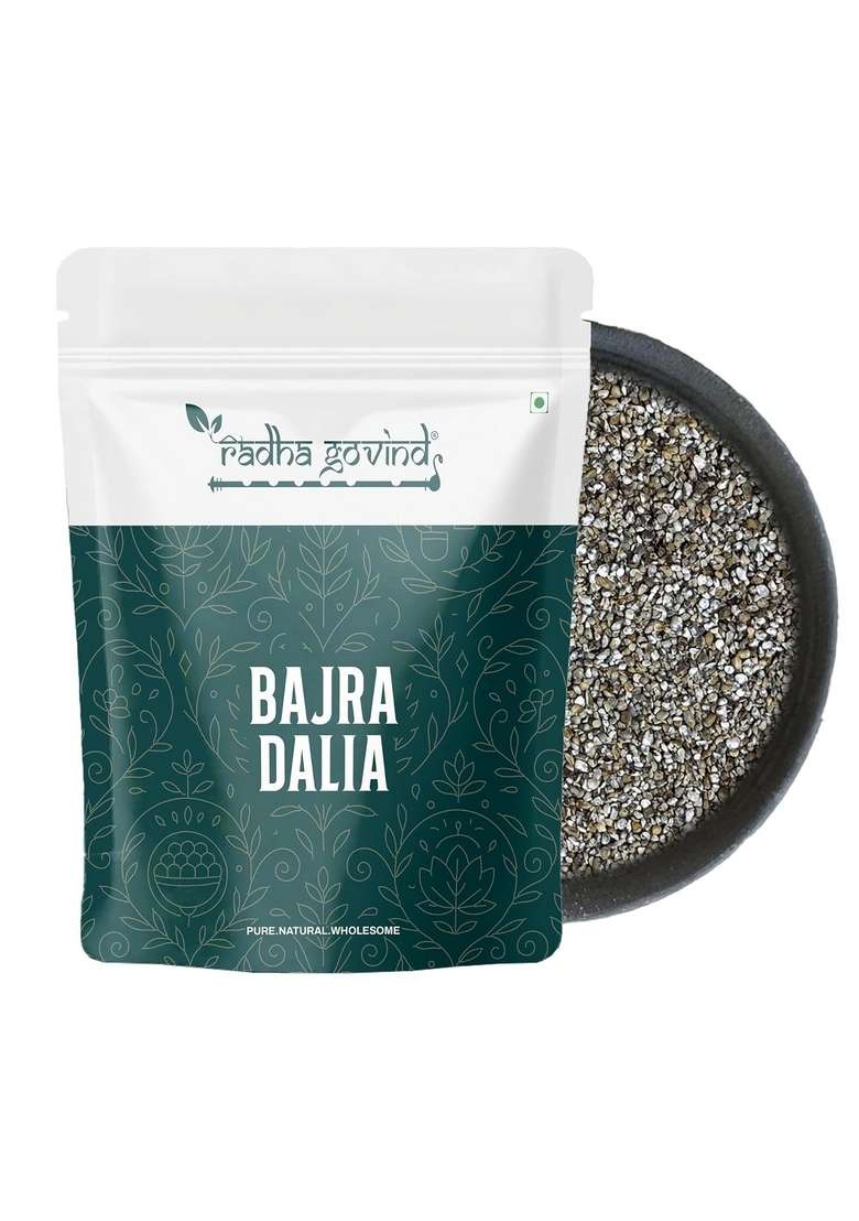 Radha Govind Organic Bajra Daliya | Pearl Millet Dalia 1000 Gram, Certified Organic - Indya