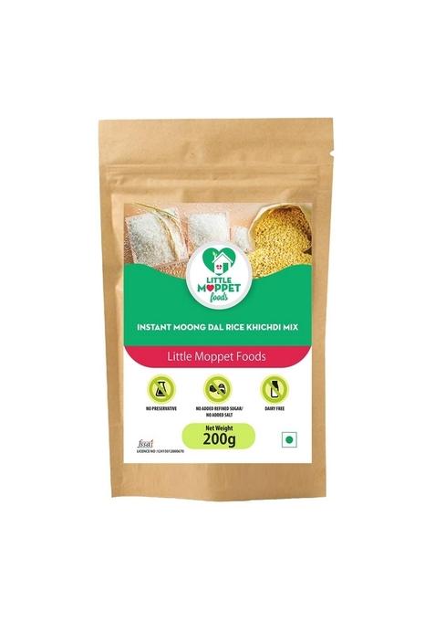 Little Moppet Foods – Instant Moongdal Rice Khichdi Mix -200G | Quick Travel Meal For Little Ones| Made By A Doctor Mom| No Milk, Additives And Preservatives | Free From Added Salt And Sugar | Made With Rice And Moongdal | Easy To Digest | Protein Rich | 