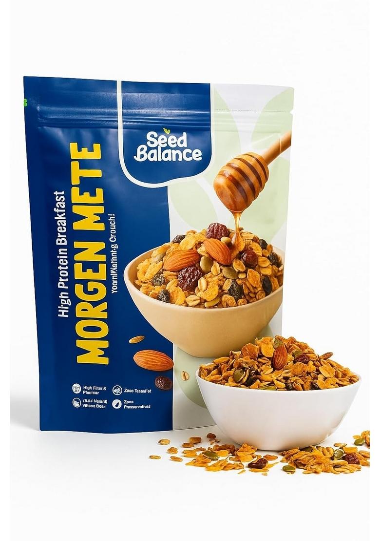 Seed Balance Morgen Mete | Not Your Regular Muesli | Honey Crunch | High Protein Snacking