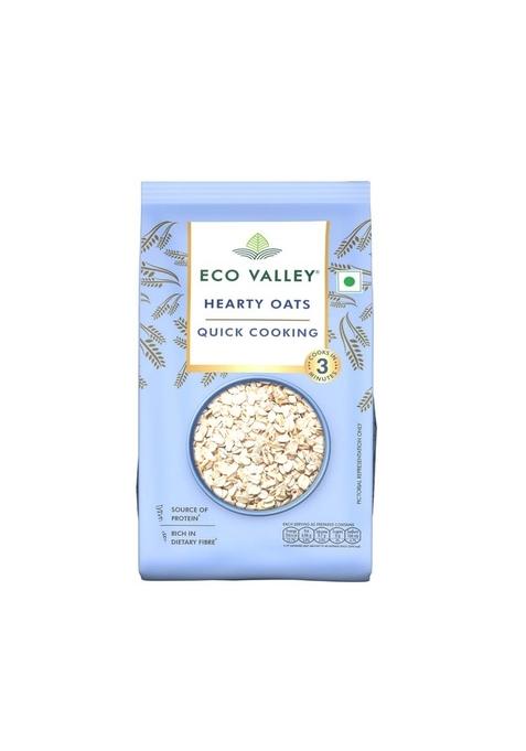 Eco Valley Weikfield Hearty Oats - Plain, 400 Gms - Rich In Protein And Fibre | 100% Natural Grain | Cooks In 3 Minute