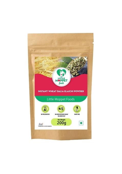 Little Moppet Foods – Instant Wheat Dalia Elaichi Powder 200G | No Additives And Preservatives | Free From Added Salt And Sugar | Combination Of Wheat Daila And Roasted Gram
