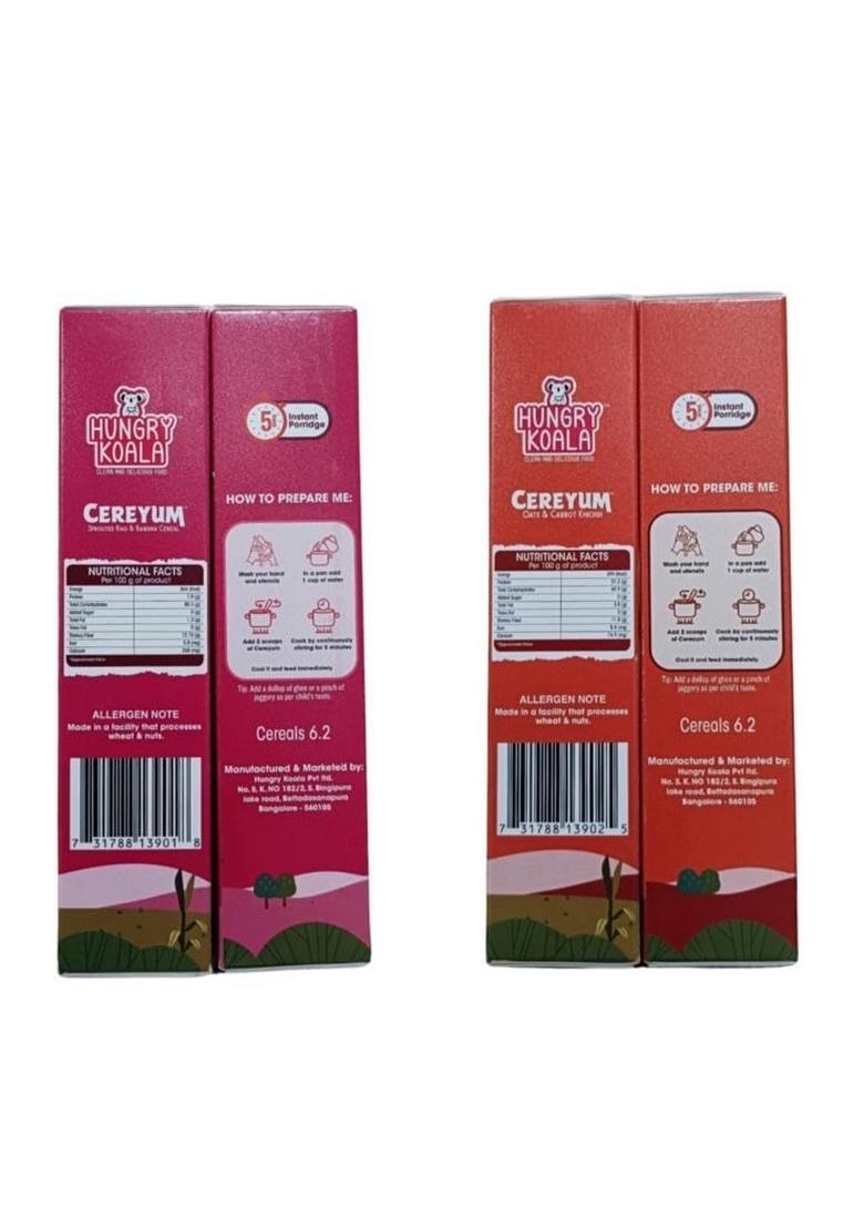 Hungry Koala Cereal Made With Natural Ingridients Oats Carrot Ragi & Banana For Kids To Grow Healthy No Preservative Or Additives Or Maida