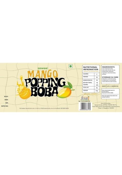 Zawaa Foods- Assorted Popping Boba (Green Apple, Mango, Litchi) | 100G Each (Pack Of 3) | Refreshing Popping Boba Pearls For Bubble Tea, Milkshakes, Ice Cream And Yogurt