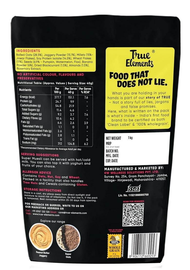 True Elements Protein Muesli 1Kg
