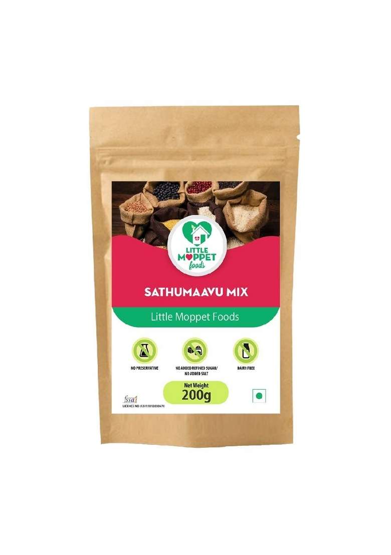 Little Moppet Foods Sathumaavu Mix- 200G | No Additives And Preservatives | Free From Added Salt And Sugar | Made With 13 Ingredients | - Indya