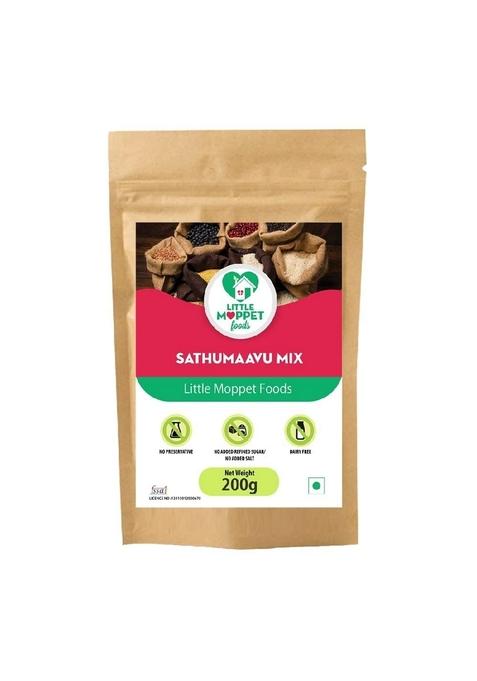 Little Moppet Foods Sathumaavu Mix- 200G | No Additives And Preservatives | Free From Added Salt And Sugar | Made With 13 Ingredients |