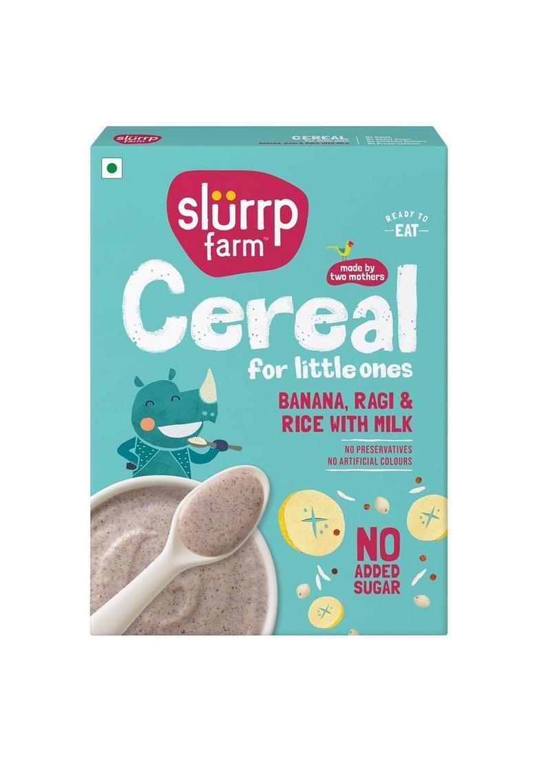 Slurrp Farm Mildly Sweetened With Date Powder, No Added Sugar Instant Cereal | Ragi, Rice And Banana With Milk