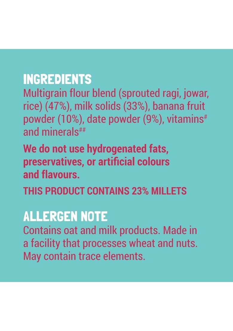 Slurrp Farm Mildly Sweetened With Date Powder, No Added Sugar Instant Cereal | Ragi, Rice And Banana With Milk